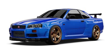 Nissan Skyline R34 - Blue free 3D model | CGTrader