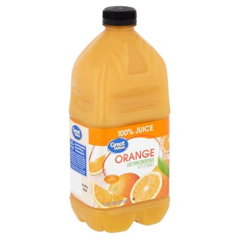 Great Value 100% Orange Juice From Concentrate (64 fl oz) - Instacart