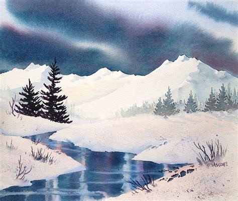 Winter Landscape. watercolor by Teresa Ascone | Winter landscape ...