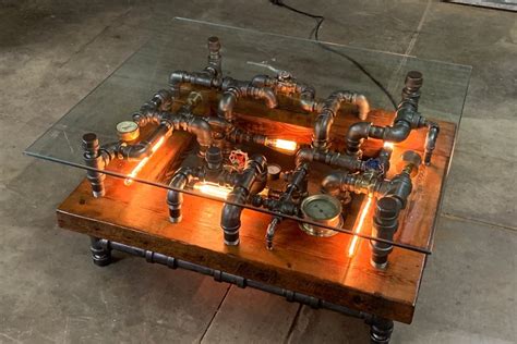 Nixie tubes light up this outrageously steampunk coffee table! - Yanko ...