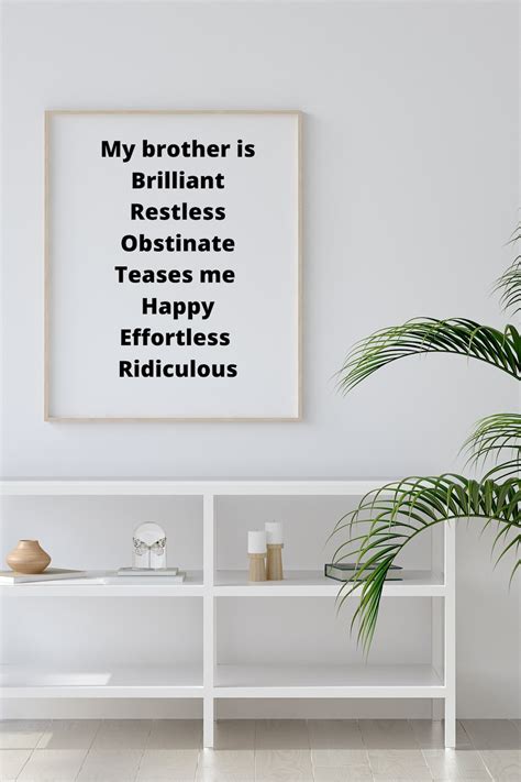 My Brother acrostic original digital print | Etsy