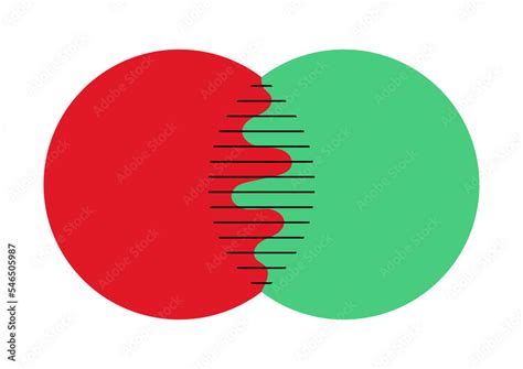 Venn diagram 2 circle with line chart infographic sign. Stock Vector ...