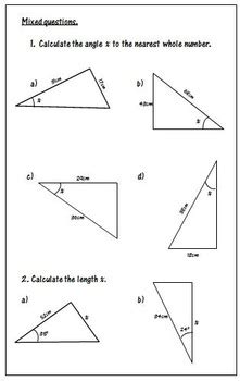 Trigonometry Worksheets - SOH CAH TOA by 123 Math | TpT