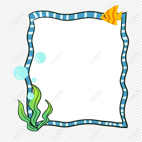 Seaweed Border, Cartoon Frame, Fish Sea, Cartoon Fish PNG Image Free ...