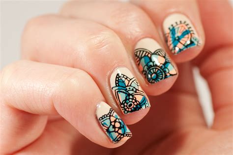 Colourful Stamping Nail Art - May contain traces of polish