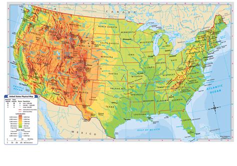 United States Physical Map | Physical map, Usa map, Us geography