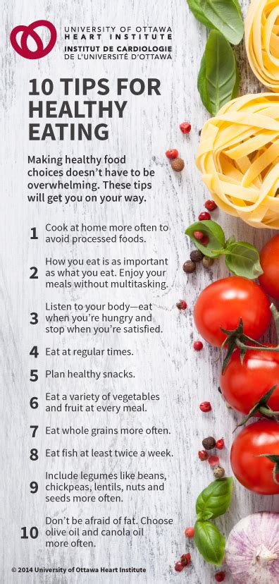 Ten Things to Know about Healthy Eating - University of Ottawa Heart ...