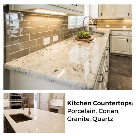 Kitchen Countertops: Porcelain, Corian, Granite, Quartz