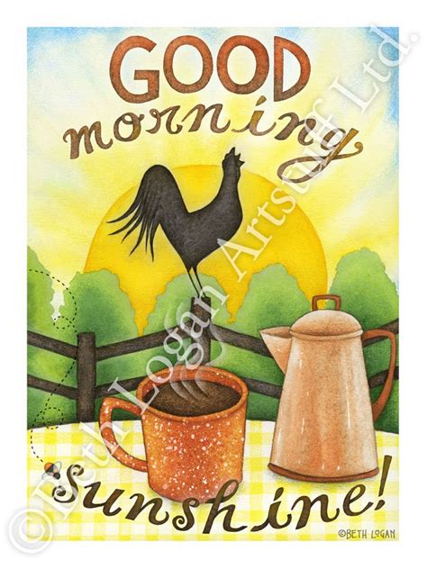 Good Morning Sunshine Morning Coffee Original Art Print - Etsy