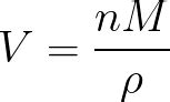 Volume of vapor (given vapor density,molar mass,amount of substance)