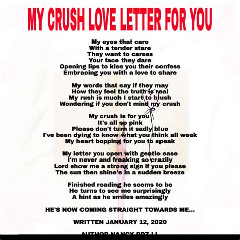 Love Poems : MY CRUSH LOVE LETTER FOR YOU : DU Poetry