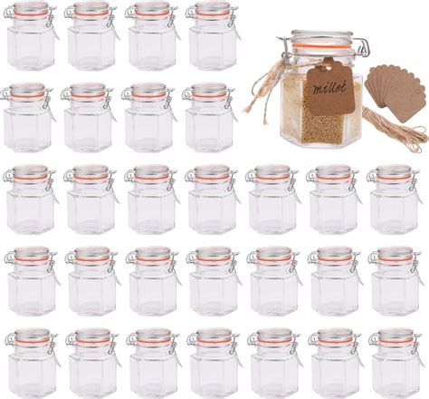 Canisters & Jars Glass Jars With Airtight Lids 4 oz,Small Jars With ...