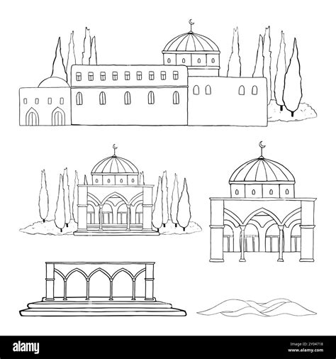 Islamic mosque Dome of the Rock in Jerusalem Stock Vector Image & Art ...