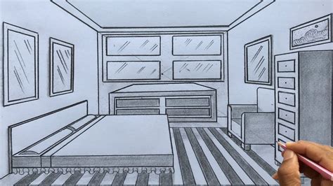 One Point Perspective Bedroom Drawing Tutorial | Psoriasisguru.com