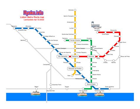 Lisbon Metro Route map