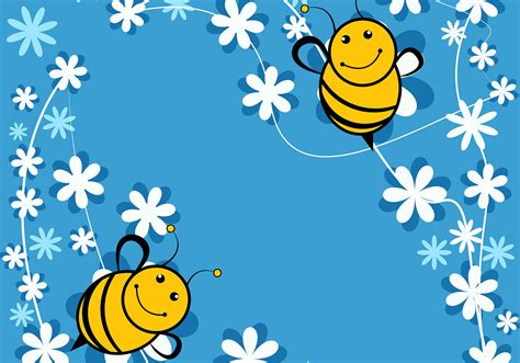 Cute Bee Wallpaper Free Vector Art - (54 Free Downloads)