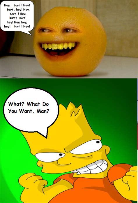 Annoying Orange Annoys Bart Simpson by raffaelecolimodio on DeviantArt