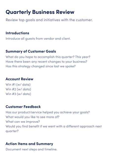 Quarterly Business Review Examples, Templates, And Agendas - Gong