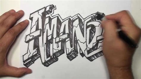 Graffiti Speed Drawing Name Art - AMANDA | MAT - YouTube