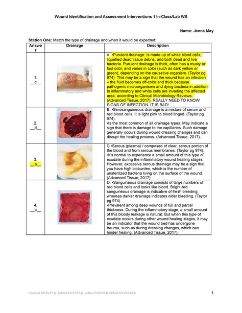 Lab Wound Student Copy Alternative Covid S2020 - Wound Identification ...