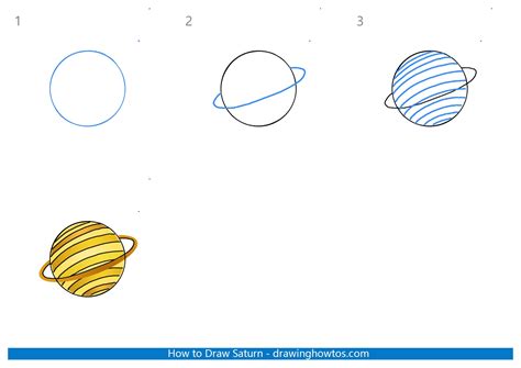 How to Draw Saturn - Step by Step Easy Drawing Guides - Drawing Howtos