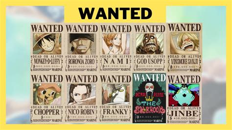 10 Posters of One Piece Straw Hat Pirates Bounty ( poster luffy nami ...