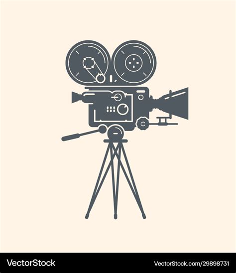 Old movie camera filming cinema video symbol Vector Image