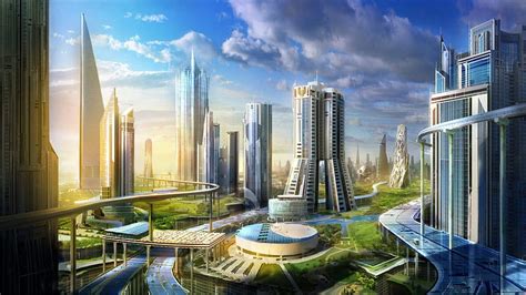 Utopian society. Futuristic city, Beautiful Future City HD wallpaper ...