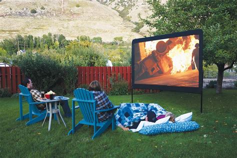 Large Outdoor Movie Screen 120" Portable Home Theater System Projector ...