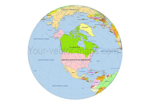 World Globe With Country Names