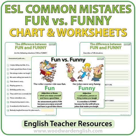 Fun vs. Funny Worksheets | Woodward English