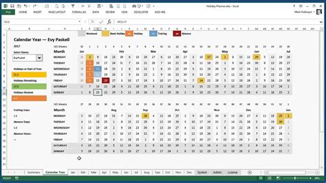 Team Leave Calendar Excel ⋆ Calendar for Planning