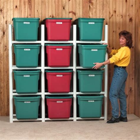 Bin Warehouse 12 Tote Storage System 69" H 4 Shelf Shelving Unit ...