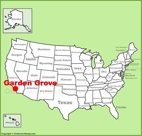 Garden Grove location on the U.S. Map - Ontheworldmap.com