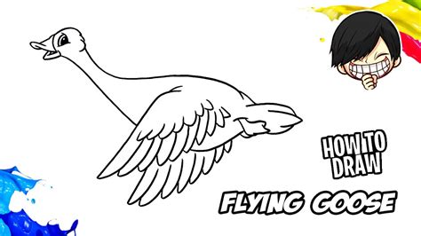 How to draw Flying Goose - YouTube