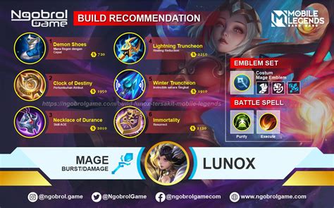 Strongest Build Lunox 2021 Mobile Legends - MOBA Games