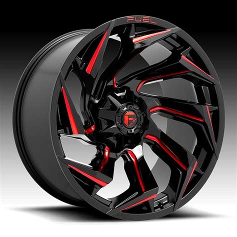 Fuel Reaction D755 Black Red Milled Custom Truck Wheels Rims - D755 ...