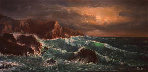 Sea Storm Painting by Radoslav Nedelchev - Pixels