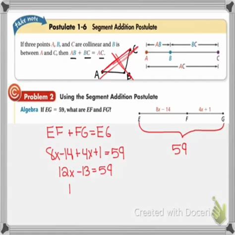 Measuring Segments Geometry A Quick Check 2:3