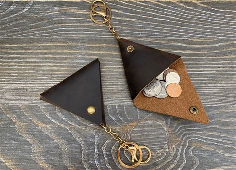 Leather Coin Purse Key Chain Leather Coin Purse Coin Holder - Etsy