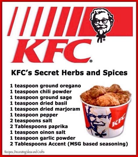 KFC herbs and spices | Kfc secret recipe, Homemade spices, Herbs & spices