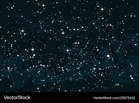 Cartoon space background with bright stars night Vector Image