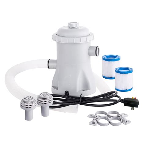 Pool Filter Pump 330 GPH Paddling Pool Electric Pump With 2 Pool Filter ...