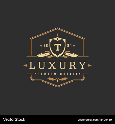 Luxury monogram logo template object for Vector Image