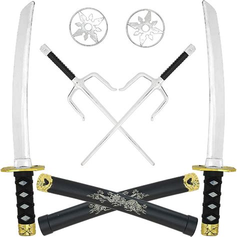 Skeleteen Ninja Weapons Toy Set - Fighting Warrior Weapon Costume Set ...