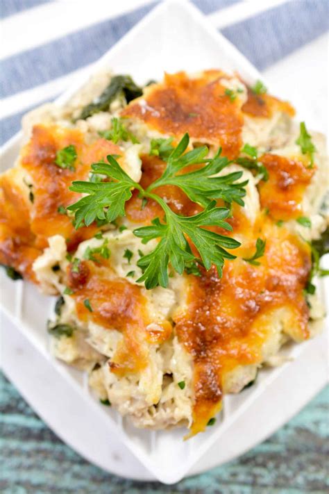 Cheesy Chicken and Spinach Casserole - Easy Keto Casserole