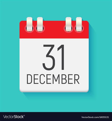 December 31 calendar daily icon Royalty Free Vector Image