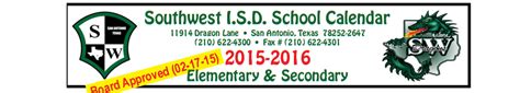 Southwest High School - School District Instructional Calendar ...