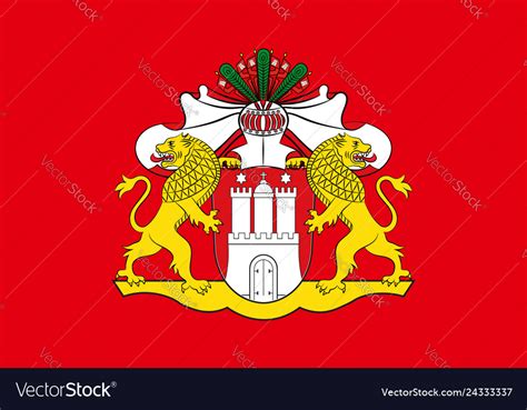 Flag of hamburg germany Royalty Free Vector Image