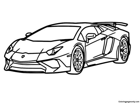 Lamborghini Aventador Sv Coloring Pages